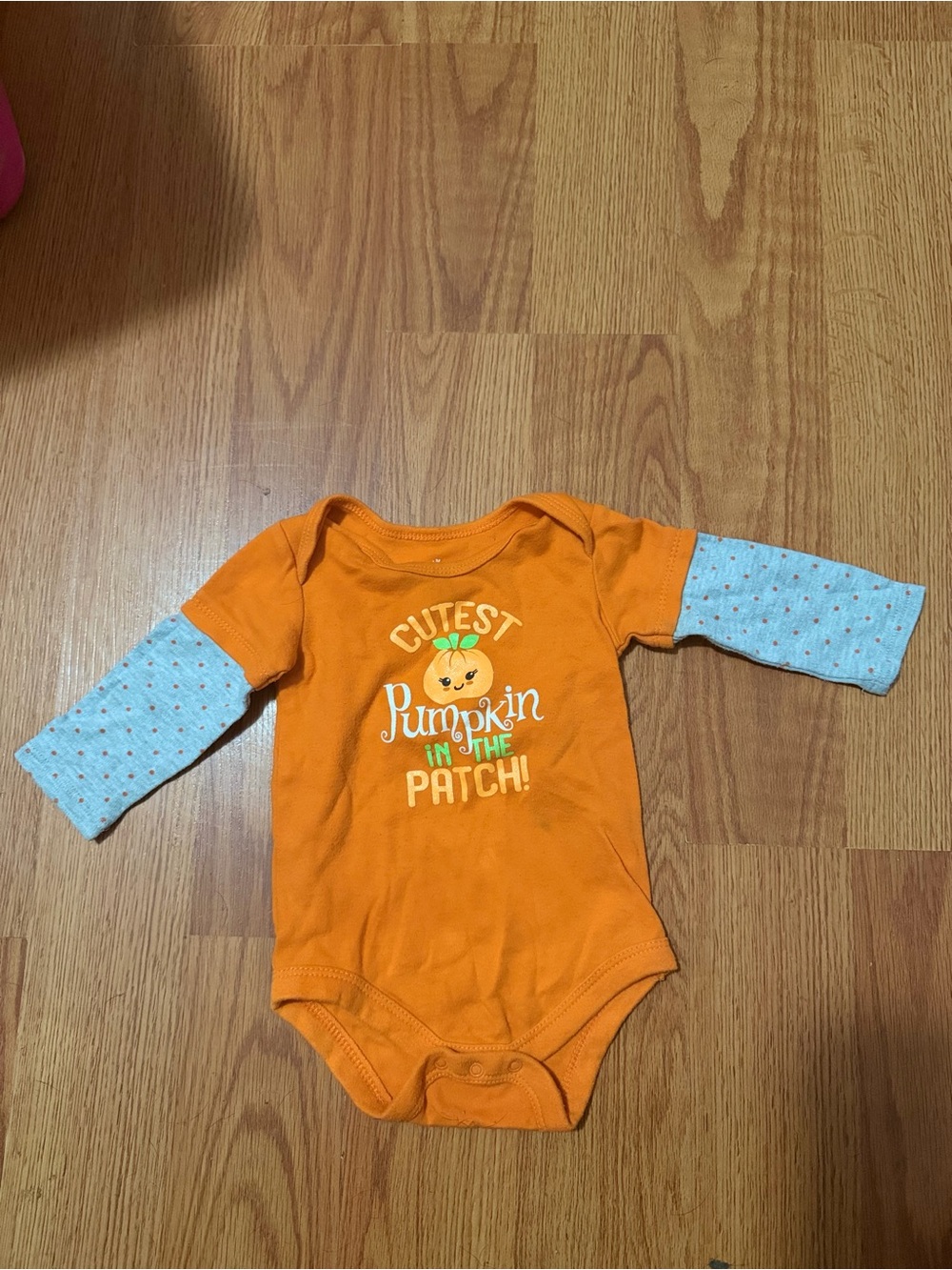 Orange 'Cutest Pumpkin in the Patch' Kids One-Piece Bodysuit